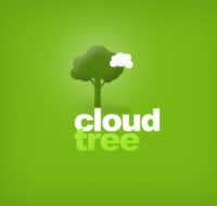 plant tree cloud free logo design