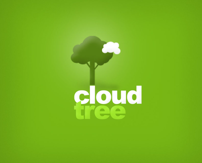 plant tree cloud free logo design